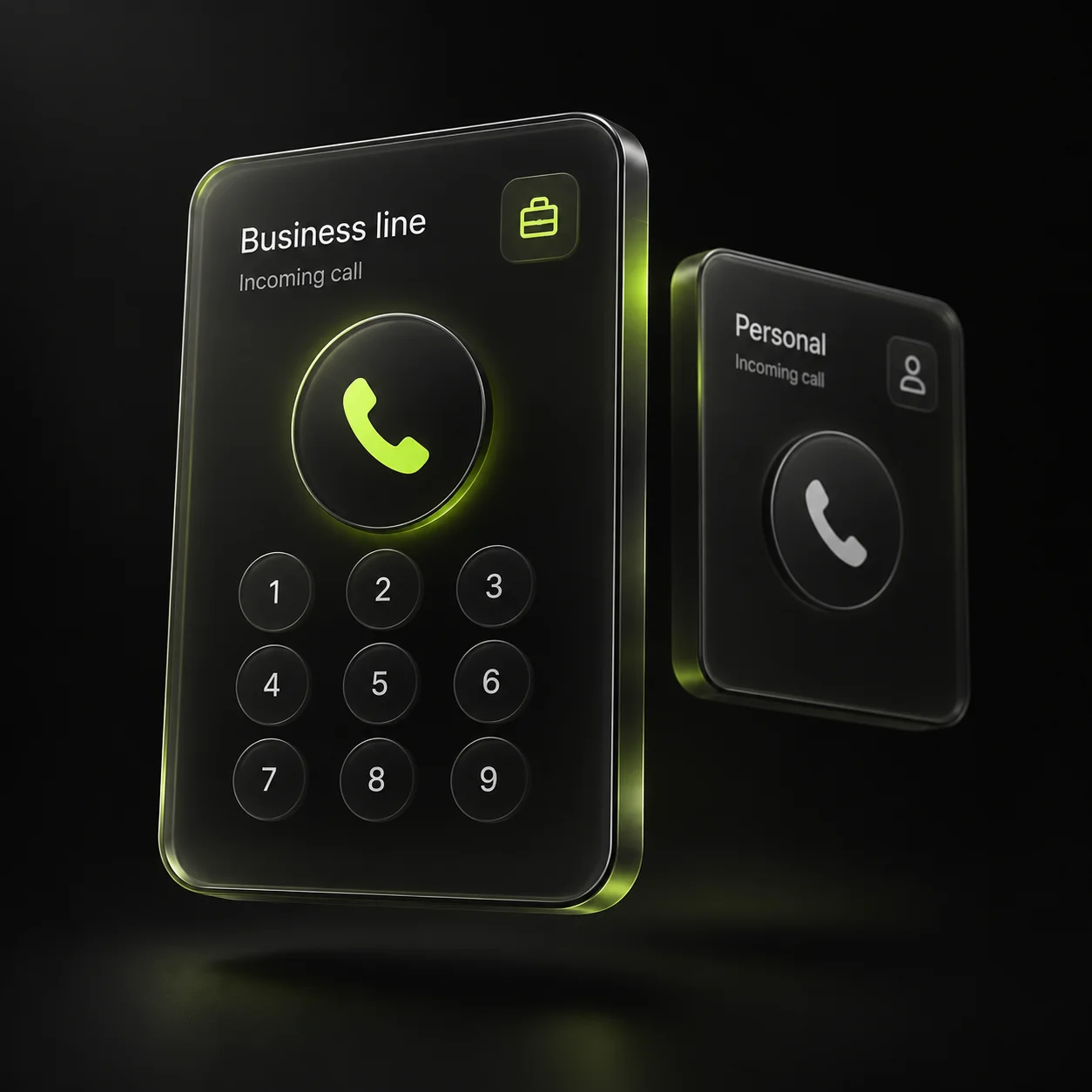 Separate business and personal call paths with an incoming business call.